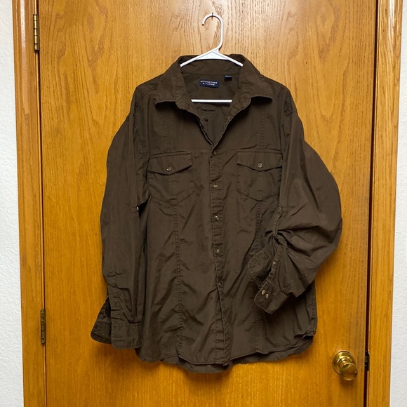 Men’s Roundtree and Yorke brown dress shirt size XL - Picture 1 of 7